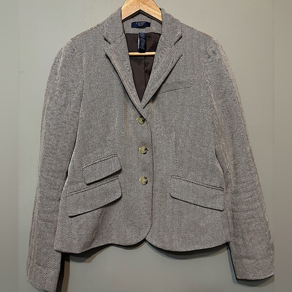 CHAPS by Ralph Lauren Tailored Micro-Checker Cotton Blend Blazer - Picture 1 of 7